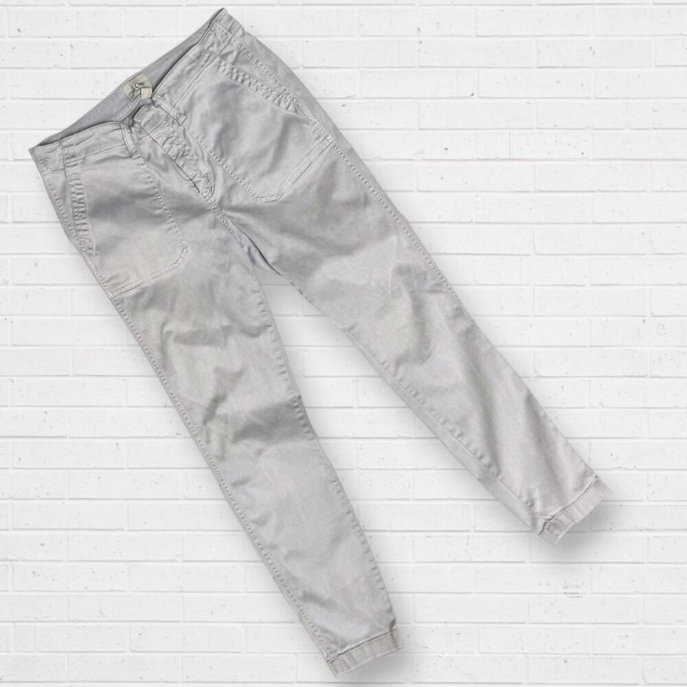 J CREW High Waist 9" Cargo Toothpick Skinny Light Gray Stretch Pants 29